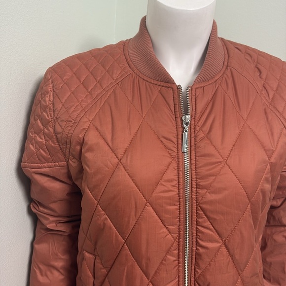 Free People Movement Orange quilted bomber jacket small - Picture 3 of 7